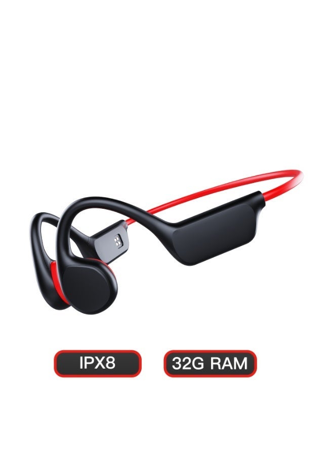 MUMO Open-Back Bone Conduction Headphones, Bluetooth Headphones - Ipx8 Waterproof Rating, Swimming Headphones, High-Quality Bluetooth/Mp3 Dual-Mode, 32gb Memory, Enc Noise Cancellation, HD Call Quality, 10 Hours of Playback Time, Lightweight at Only 25 Grams - Perfect for Swimming, Running, Cycling, Hiking and Outdoor Activities. - Image 4